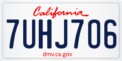 CA license plate 7UHJ7O6