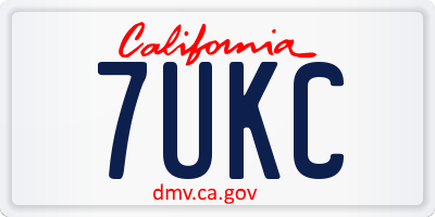 CA license plate 7UKC