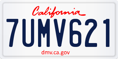 CA license plate 7UMV621