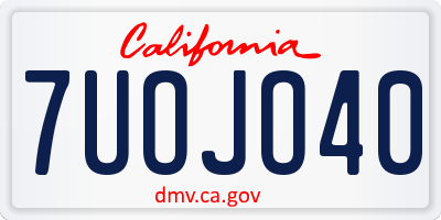 CA license plate 7UOJO40