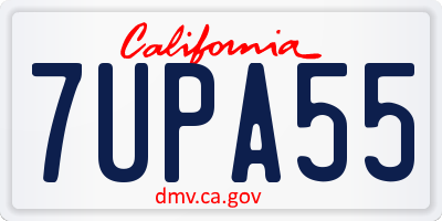 CA license plate 7UPA55