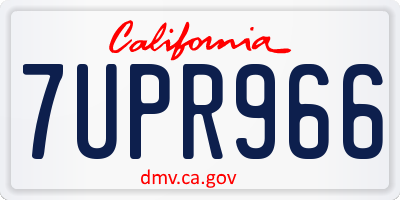 CA license plate 7UPR966