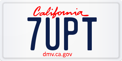 CA license plate 7UPT