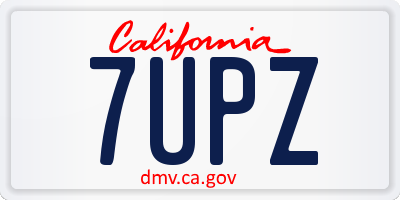 CA license plate 7UPZ