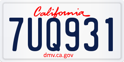 CA license plate 7UQ931