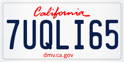 CA license plate 7UQLI65