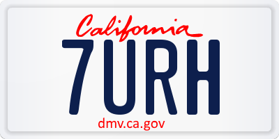 CA license plate 7URH