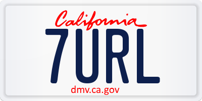 CA license plate 7URL