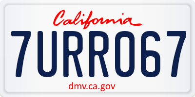 CA license plate 7URR067