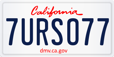 CA license plate 7URSO77