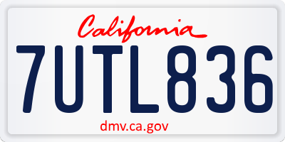 CA license plate 7UTL836