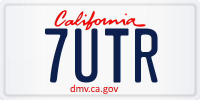 CA license plate 7UTR