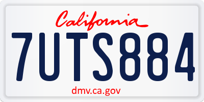 CA license plate 7UTS884