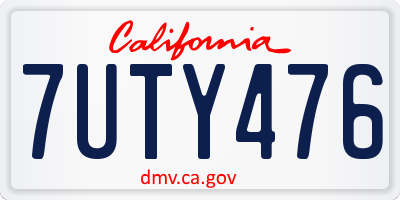 CA license plate 7UTY476