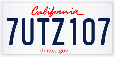 CA license plate 7UTZ107