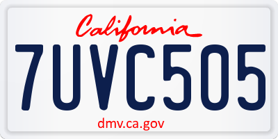 CA license plate 7UVC505