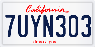 CA license plate 7UYN303