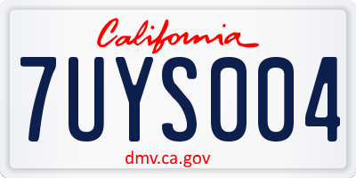 CA license plate 7UYS004