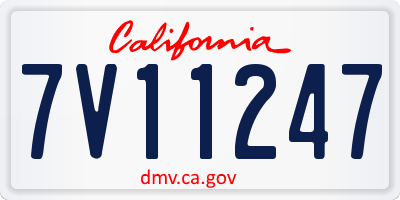 CA license plate 7V11247