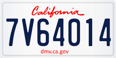 CA license plate 7V64014