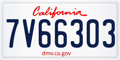 CA license plate 7V66303