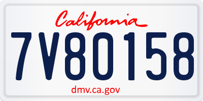 CA license plate 7V80158