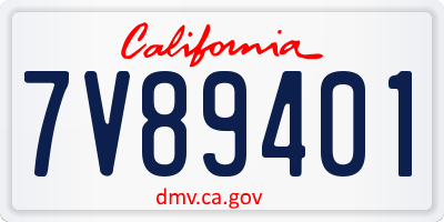 CA license plate 7V89401