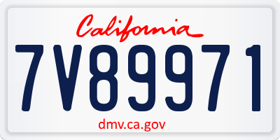 CA license plate 7V89971