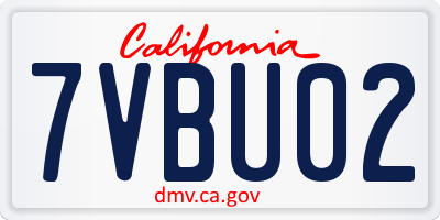 CA license plate 7VBU02