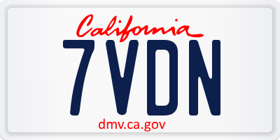 CA license plate 7VDN