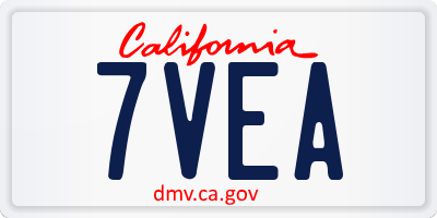 CA license plate 7VEA