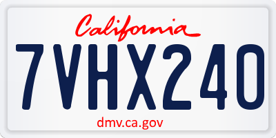 CA license plate 7VHX240