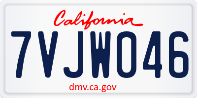 CA license plate 7VJW046