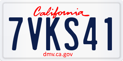 CA license plate 7VKS41