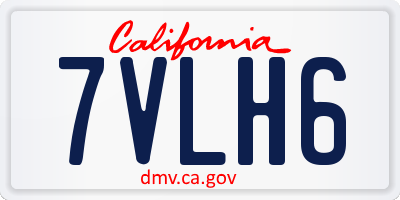 CA license plate 7VLH6