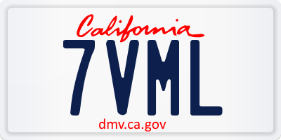 CA license plate 7VML