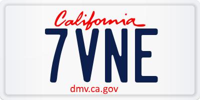 CA license plate 7VNE