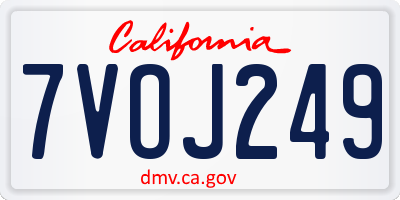 CA license plate 7VOJ249