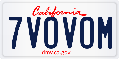 CA license plate 7VOVOM