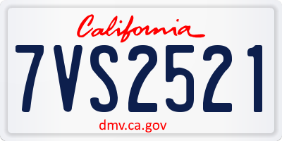 CA license plate 7VS2521