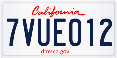 CA license plate 7VUE012