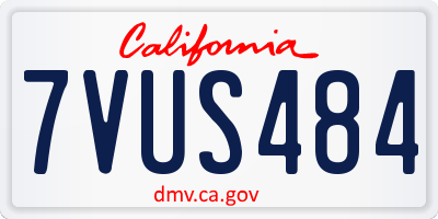 CA license plate 7VUS484