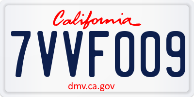 CA license plate 7VVF009
