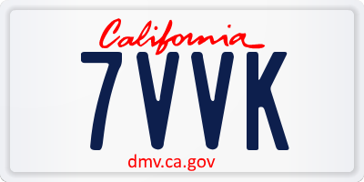 CA license plate 7VVK