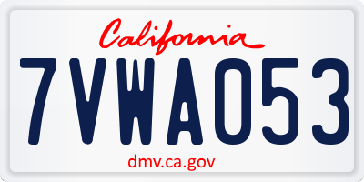 CA license plate 7VWA053