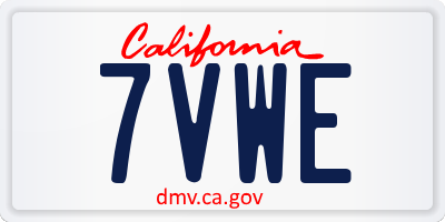 CA license plate 7VWE