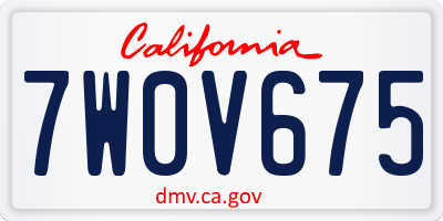 CA license plate 7W0V675