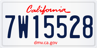 CA license plate 7W15528