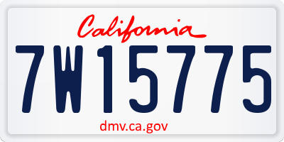 CA license plate 7W15775