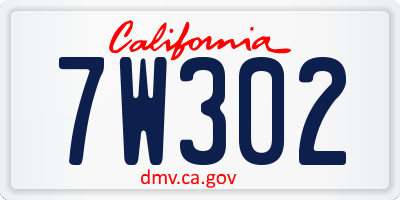 CA license plate 7W302